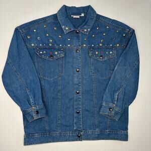 Vintage 1980’s Rhinestone and Stud Denim Jacket
